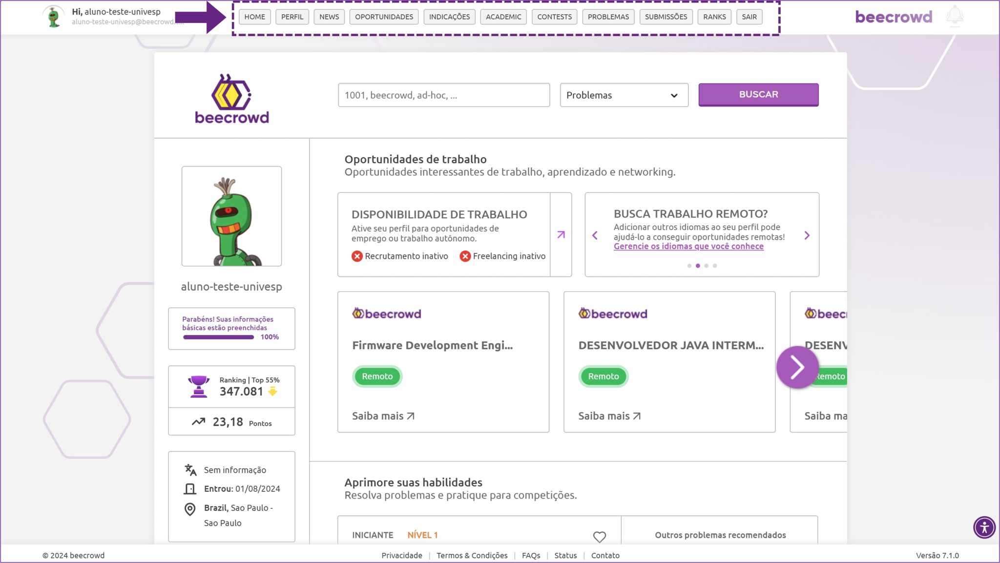 Evento de Programação Competitiva - beecrowd